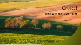  Presentation with tranquil - Presentation having tranquil-rural-landscape-in-sunbeams background and a yellow colored foreground