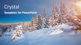  Presentation with tranquil - Slide set enhanced with tranquil-snowy-landscape-and-christmas background and a ocean colored foreground