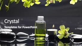  Presentation with tranquil spa - Cool new PPT layouts with tranquil spa scene - massage oil backdrop and a dark gray colored foreground