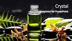  Presentation with tranquil spa - Beautiful PPT theme featuring tranquil spa scene backdrop and a black colored foreground