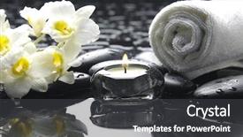  Presentation with tranquil spa - Presentation theme featuring tranquil spa scene background and a dark gray colored foreground