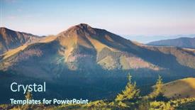  Presentation with earth day - Presentation theme having tranquil-sunny-day-in-alpine background and a ocean colored foreground