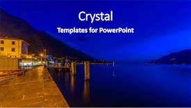  Presentation with tranquil - Colorful presentation design enhanced with tranquil sunset and evening illuminations of the beautiful town of malcesine on lake garda in italy backdrop and a black colored foreground