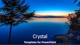  Presentation with tranquil - PPT layouts having tranquil sunset and evening illuminations of the beautiful town of nanaimo on pacific ocean in vancouver canada background and a navy blue colored foreground