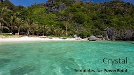  Presentation with philippines - Audience pleasing slide set consisting of tranquil-tropical-beach-in-el backdrop and a seafoam green colored foreground