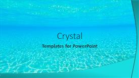  Presentation with tranquil - PPT theme featuring deep blue sea - tranquil underwater scene with copy background and a cyan colored foreground