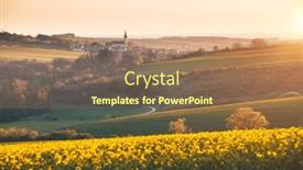  Presentation with tranquil - Theme with tranquil-view-on-of-sunlit background and a coral colored foreground