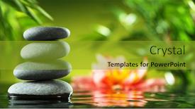  Presentation with tranquil spa - Audience pleasing PPT layouts consisting of tranquil-water-surface-with-black backdrop and a gold colored foreground