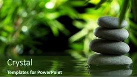  Presentation with tranquil spa - PPT layouts enhanced with tranquil-water-surface-with-black background and a tawny brown colored foreground