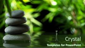  Presentation with tranquil spa - Slide set consisting of tranquil-water-surface-with-black background and a tawny brown colored foreground