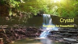  Presentation with tranquil - Beautiful presentation featuring magic mountain - tranquil waterfall scenery backdrop and a tawny brown colored foreground