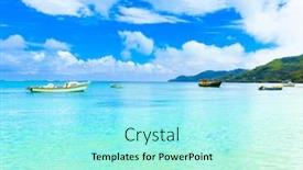  Presentation with dream - Cool new presentation theme with tranquility-dream-shore backdrop and a arctic colored foreground