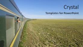  Presentation with mongolia - Cool new theme with trans mongolian train across backdrop and a light blue colored foreground