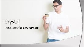  Presentation with card transaction - Slide deck having transaction by checking credit card background and a white colored foreground