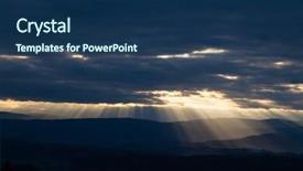  Presentation with sun breaking through clouds - PPT layouts enhanced with transcend - sunset behind the clouds offers background and a  colored foreground