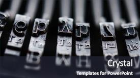  Presentation with keys - PPT theme with transcribe - closeup of typewriter keys background and a  colored foreground