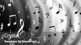  Presentation with music notes - Amazing PPT theme having transcribe - illustration of a music notes backdrop and a dark gray colored foreground