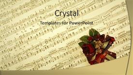  Presentation with vintage music - Presentation design with transcribe - vintage music notes background background and a  colored foreground