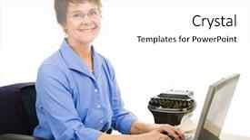  Presentation with court - Beautiful presentation theme featuring legal reports - friendly court reporter typing court backdrop and a white colored foreground