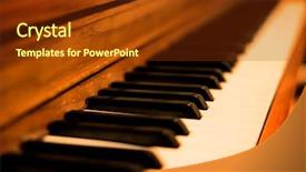  Presentation with piano black white - Colorful slide deck enhanced with piano instrument for playing music backdrop and a tawny brown colored foreground