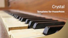  Presentation with instrument - Theme having piano keys of an old background and a coral colored foreground