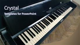  Presentation with piano - Beautiful PPT theme featuring retro piano detail toned backdrop and a wine colored foreground