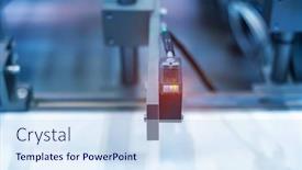  Presentation with machine assembly - Presentation with transducer-on-industrial-machine-robot background and a sky blue colored foreground