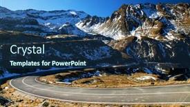  Presentation with alpine - Slide deck having transfagarasan alpine road romania europe background and a navy blue colored foreground