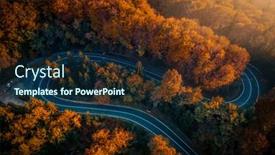  Presentation with autumn - Beautiful presentation theme featuring transfagarasan-serpentine-going-through-autumn backdrop and a navy blue colored foreground