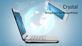  Presentation with connecting - Amazing PPT theme having mass transfer - technology and internet concept backdrop and a light blue colored foreground