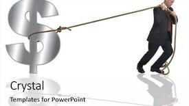  Presentation with silver and gold - Audience pleasing theme consisting of transfer money - businessman pulling along a silver backdrop and a white colored foreground