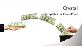  Presentation with money transfer - Amazing presentation design having transfer of funds backdrop and a white colored foreground