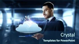  Presentation with transfer - Presentation having transfer projects - business computing and future technology background and a ocean colored foreground