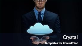  Presentation with blue green future tech business - PPT theme featuring transfer projects - business virtual reality future technology background and a black colored foreground