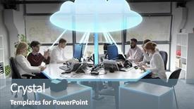  Presentation with cloud technology - PPT theme with transfer projects - cloud computing future technology background and a seafoam green colored foreground