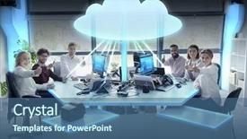  Presentation with healthcare technology cloud - PPT theme enhanced with transfer projects - cloud computing future technology background and a ocean colored foreground