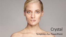  Presentation with ageing - Slide deck having transfiguration - portrait of old and young background and a soft green colored foreground