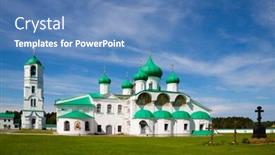  Presentation with complex - Audience pleasing theme consisting of transfiguration complex holy trinity alexander backdrop and a teal colored foreground