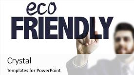  Presentation with eco friendly - Audience pleasing slide deck consisting of transform systems - business man pointing the text backdrop and a white colored foreground