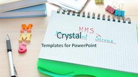  Presentation with management - Presentation theme consisting of transform systems - notebook with written text management background and a sky blue colored foreground