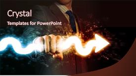  Presentation with transformation - Cool new PPT theme with energy transformation - businessman holding lightning in fist backdrop and a wine colored foreground