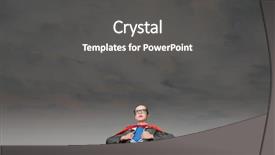  Presentation with superhero businesswoman - Amazing PPT theme having transformation leader - businesswoman wearing red cape backdrop and a dark gray colored foreground