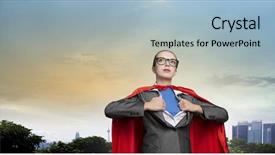  Presentation with transformation - Cool new slide deck with transformation leader - concept of be super backdrop and a light blue colored foreground