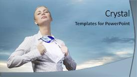  Presentation with transformation - Presentation theme consisting of transformation leader - concept of be super background and a light blue colored foreground