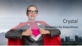  Presentation with transformation - Audience pleasing slide deck consisting of transformation leader - concept of be super backdrop and a light blue colored foreground