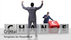  Presentation with leadership change - Audience pleasing presentation consisting of transformational leadership - businessman in change and chance backdrop and a light gray colored foreground