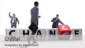  Presentation with change - PPT layouts consisting of transformational leadership - businessman in change and chance background and a light gray colored foreground