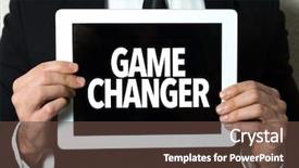  Presentation with game changer - Cool new PPT theme with transformational leadership - game changer backdrop and a tawny brown colored foreground