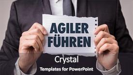  Presentation with german - Audience pleasing slides consisting of transformational leadership - more agile in german backdrop and a dark gray colored foreground