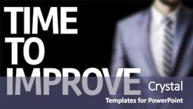  Presentation with time - PPT theme having transformational leadership - time to improve written background and a ocean colored foreground